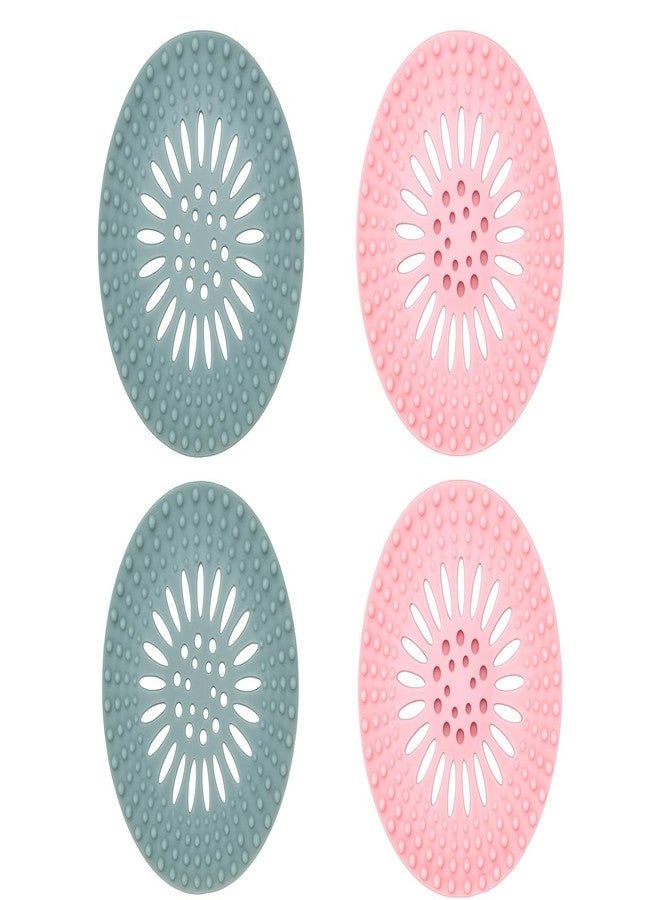 MITNIK Trendy Silicone Hair Catcher Drain Cover for Shower Kitchen Sink Drain Filter Strainer Stopper (Pack of 4) - Image 1